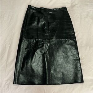 Vintage 2000s Gap Black Leather Skirt